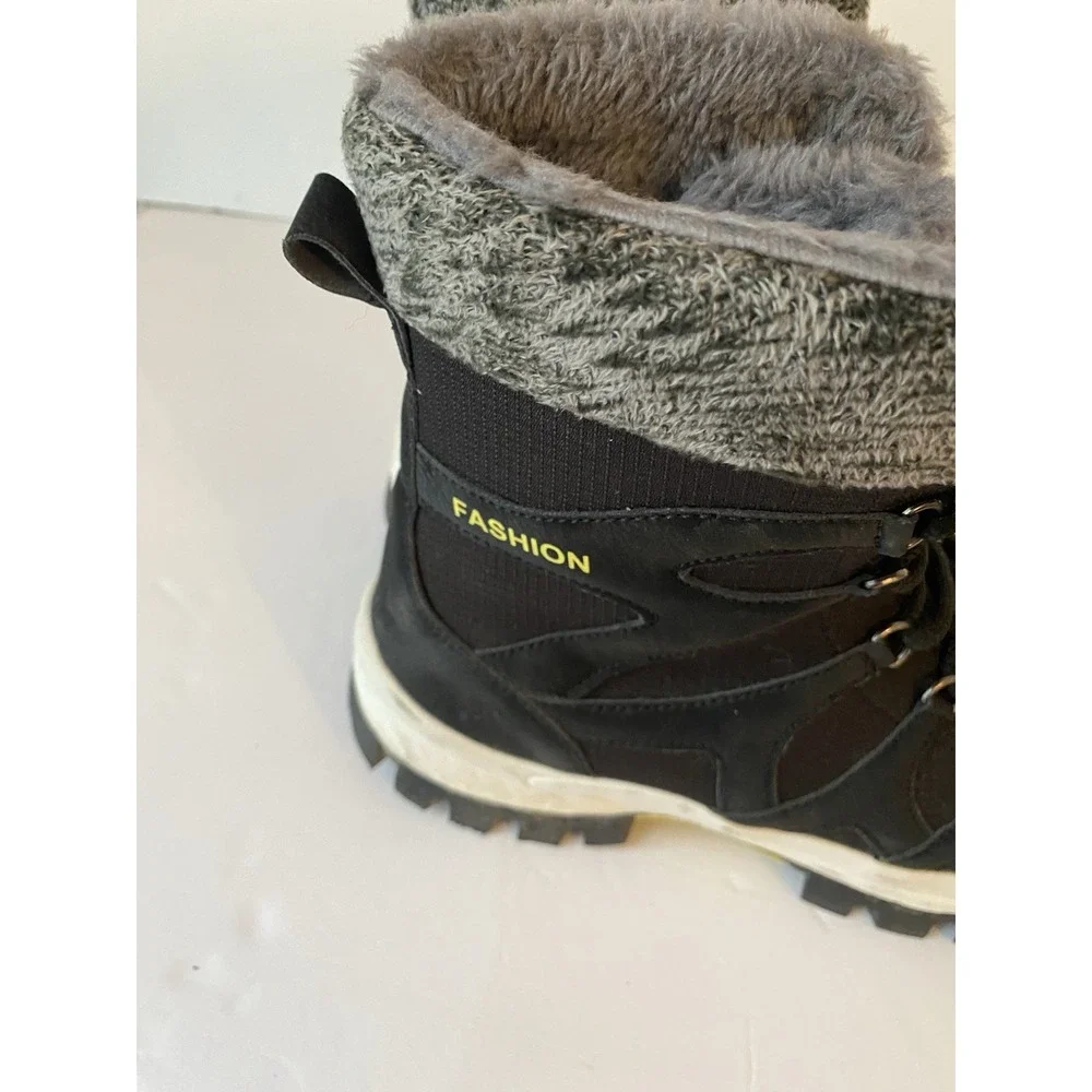 Fashion Boots Black Sz 9.5 Winter Faux‎ Fur